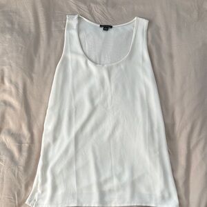 Ann Taylor White Scoop Neck Sleeveless Tank